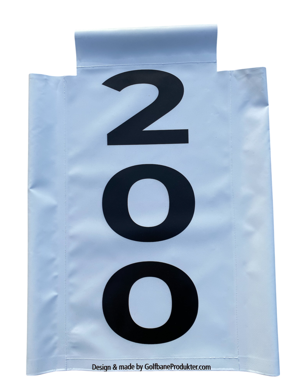 Driving Range Sign 200 m, white vertical