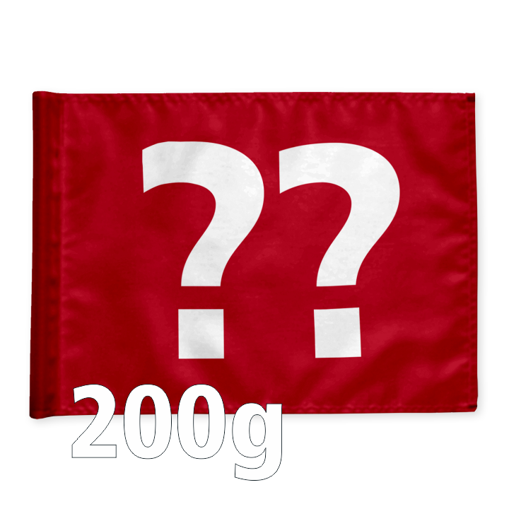 Single golf flag, red with optional hole number, 200 gram fabric