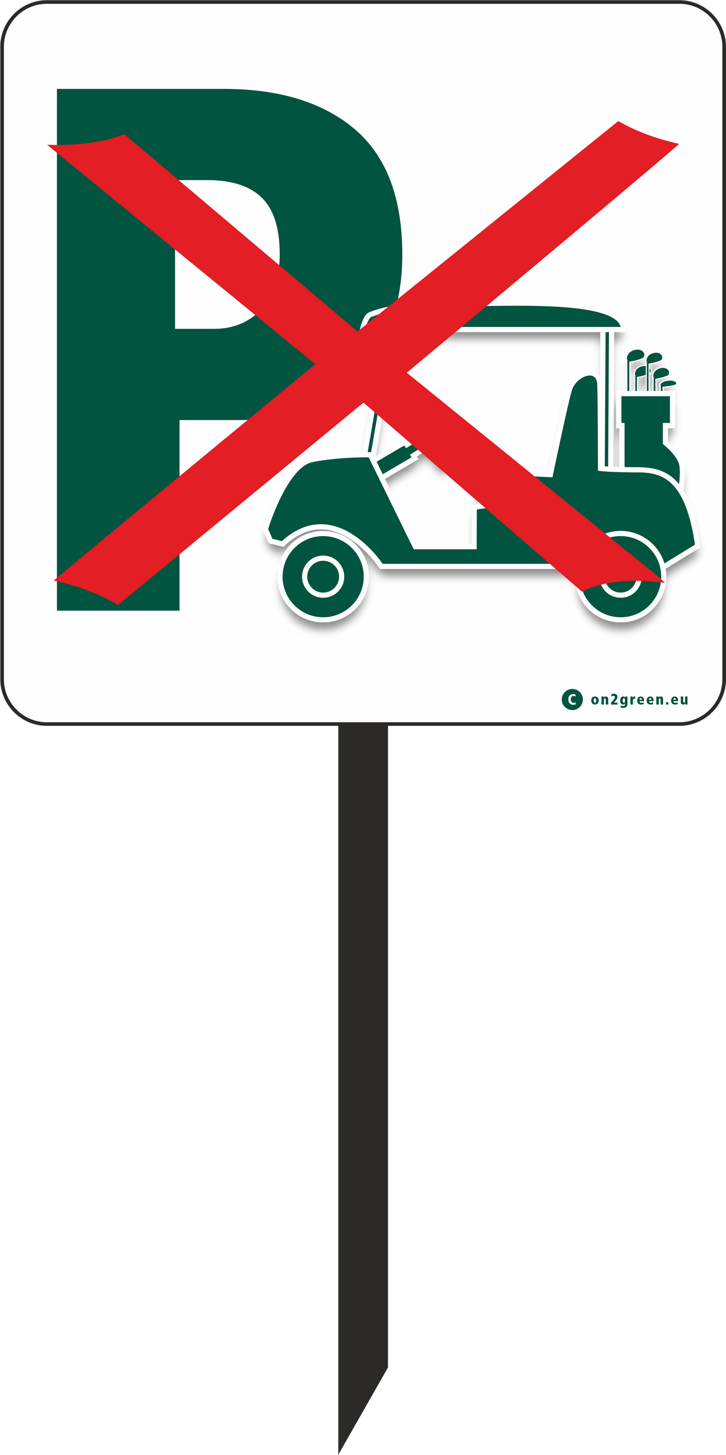 Golf sign: No golf car parking