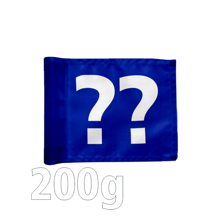 Single puttinggreenflag, stiffened, blue, optional hole number, 200 gram