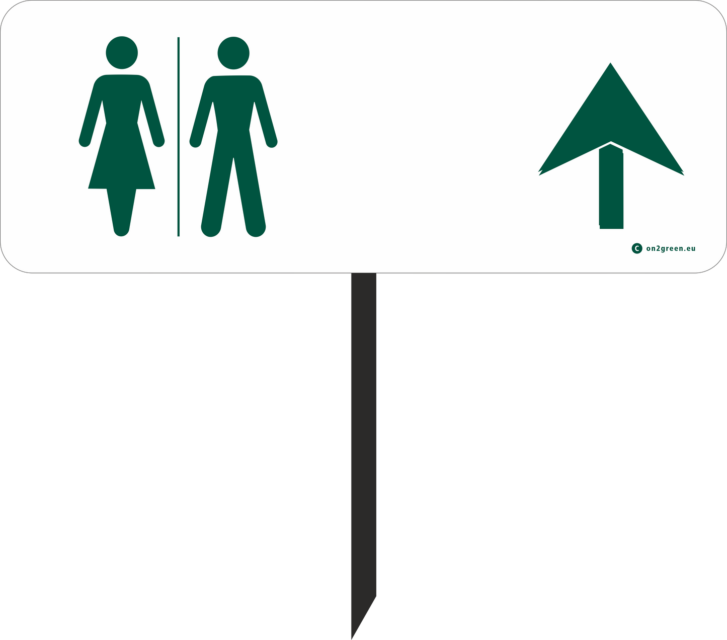 Golfsign: Toilet symbol + arrow up