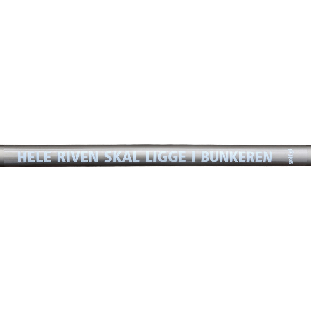 Sticker: "Place rake in the bunker", white