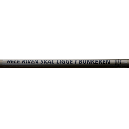 Sticker: "Place rake in the bunker", black