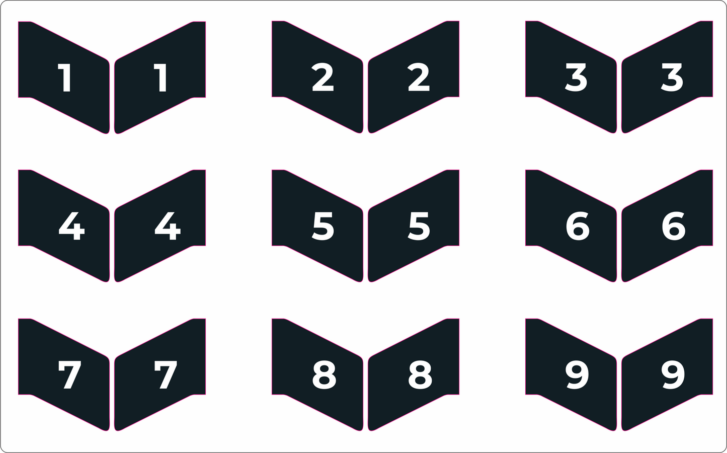 Stickers 1-9 for Flag Putting Green Flags