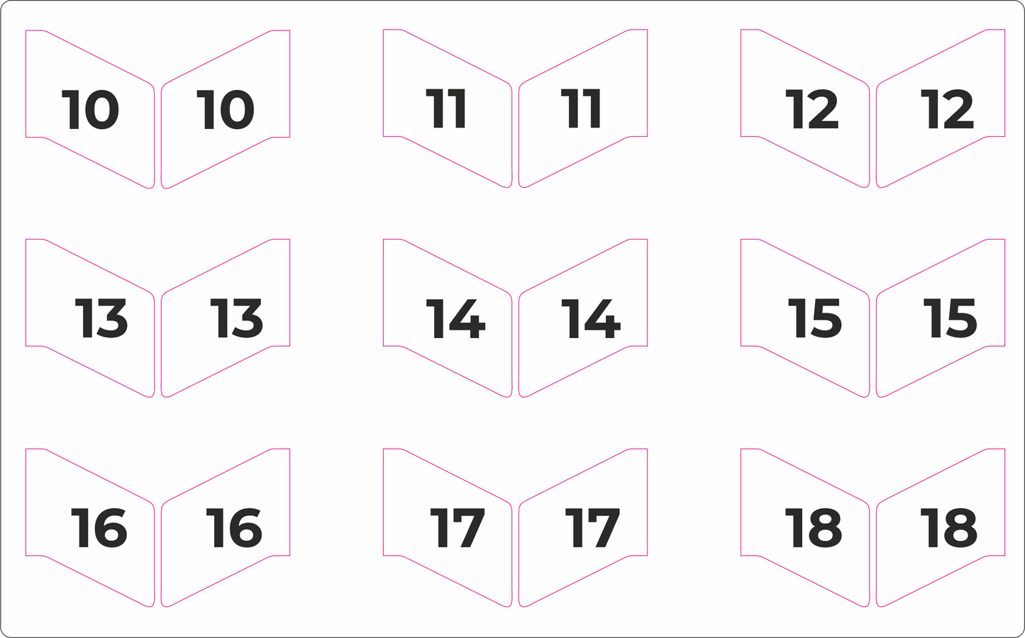 Stickers 10-18 for Flag Putting Green Flags