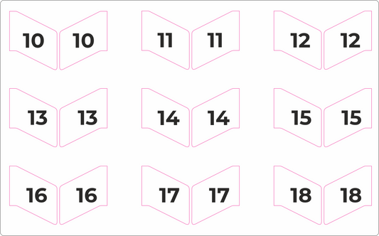 Stickers 10-18 for Flag Putting Green Flags