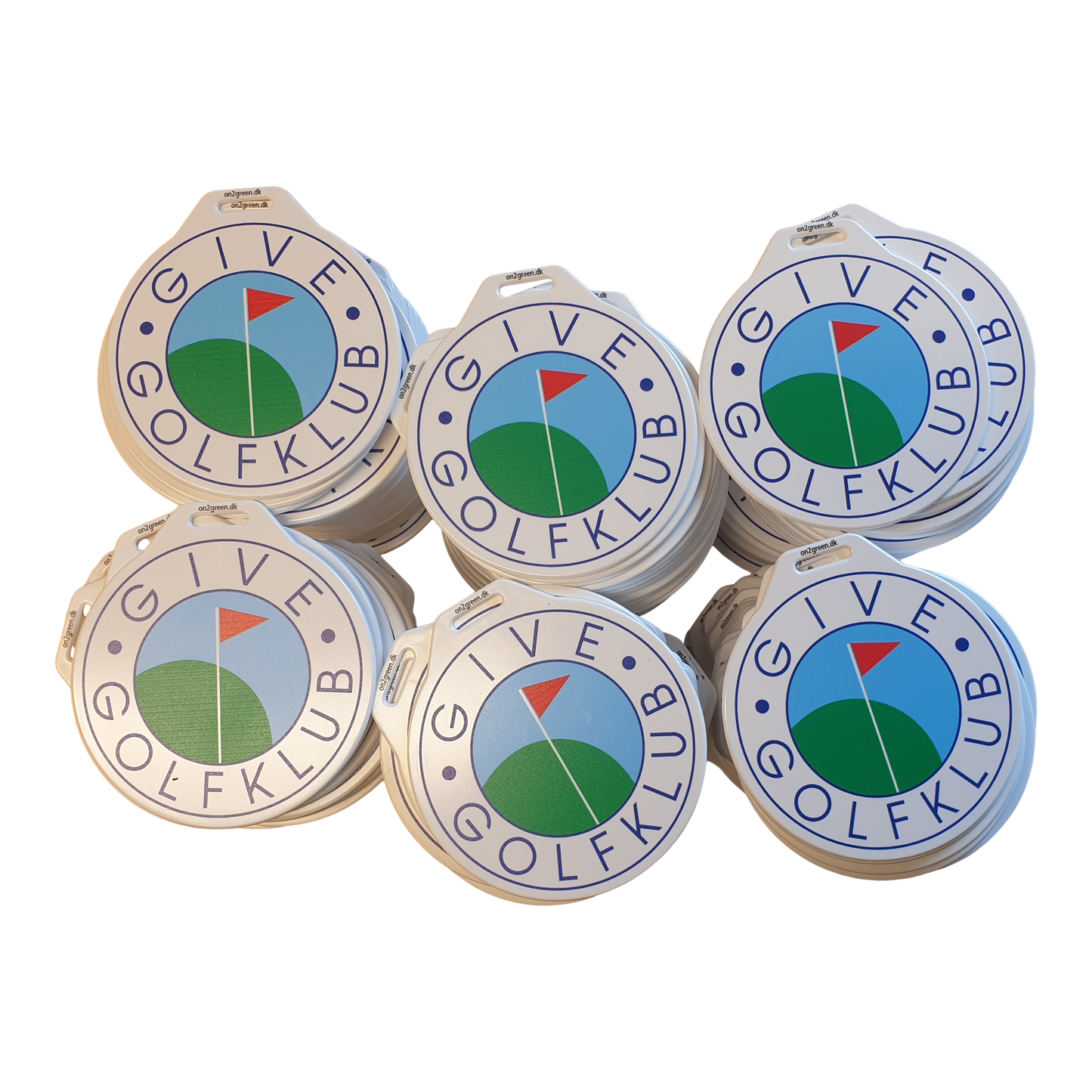 Bag Tag, white, Ø 100 mm with digital print on 1 side