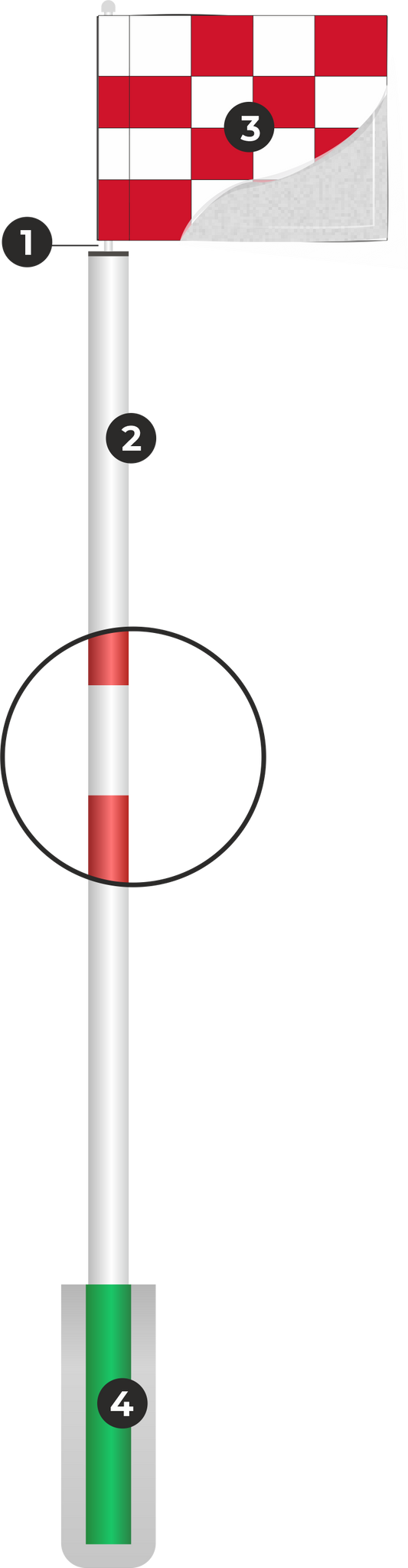 Big Fat Flagstick with red/white checkered flag