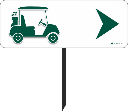 Golf Sign: GOLF CART - right arrow