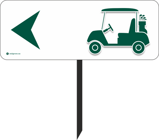 Golf Sign: GOLF CART - left arrow