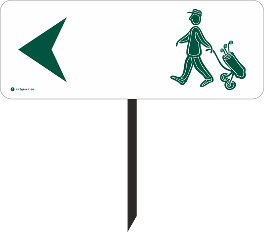 Golf sign: Man + arrow left