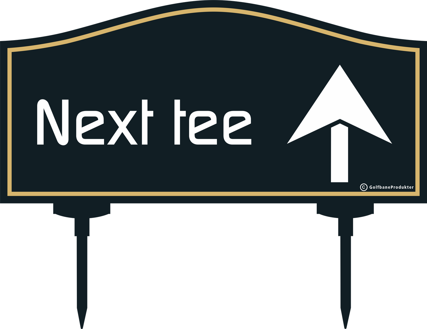 Golf Sign: NEXT TEE - up arrow