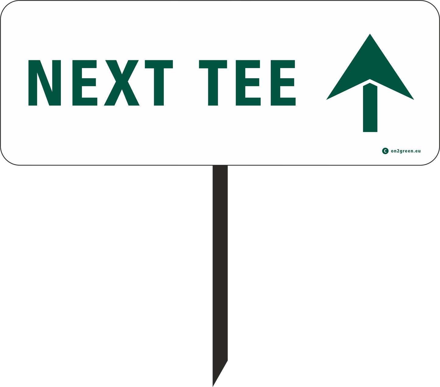 Golf sign: NEXT TEE + arrow up