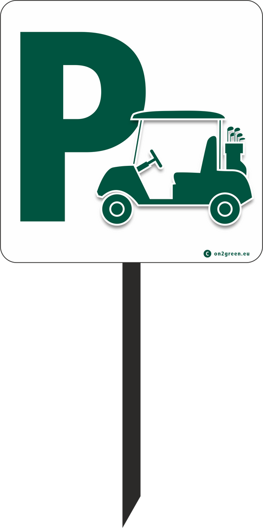 Golf sign: Golf car parking