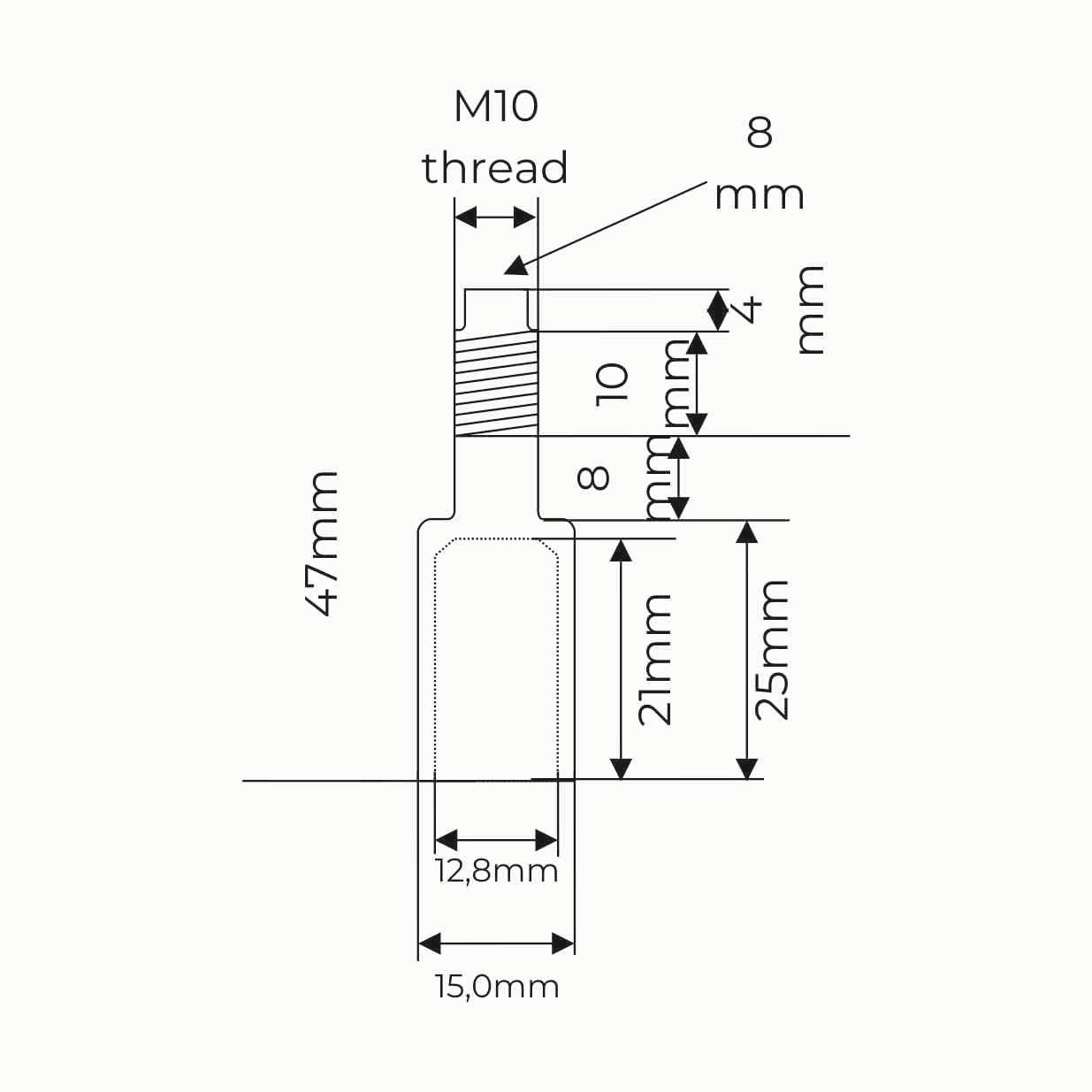 Top M10 in aluminum for golf poles