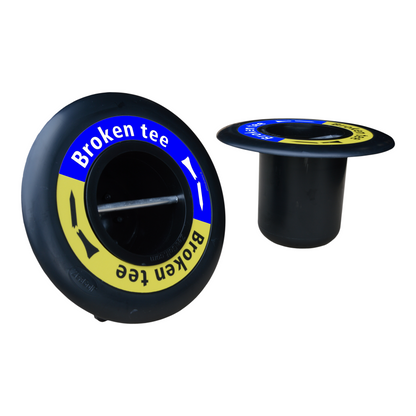 Broken Tee Caddy, Ground model, yellow/blue