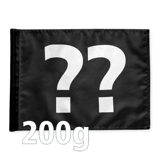 Single golf flag, black with optional hole number, 200 gram fabric