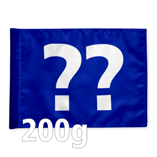 Single golf flag, blue with optional hole number, 200 gram fabric