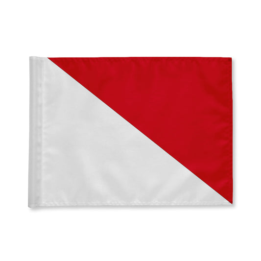 Puttinggreenflag, red/white diagonal,  200 gram fabric