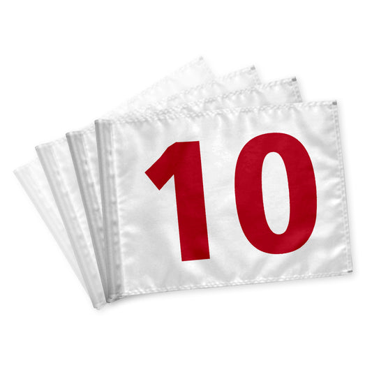 Golf Flags 10-18, white w/ red, 115 g