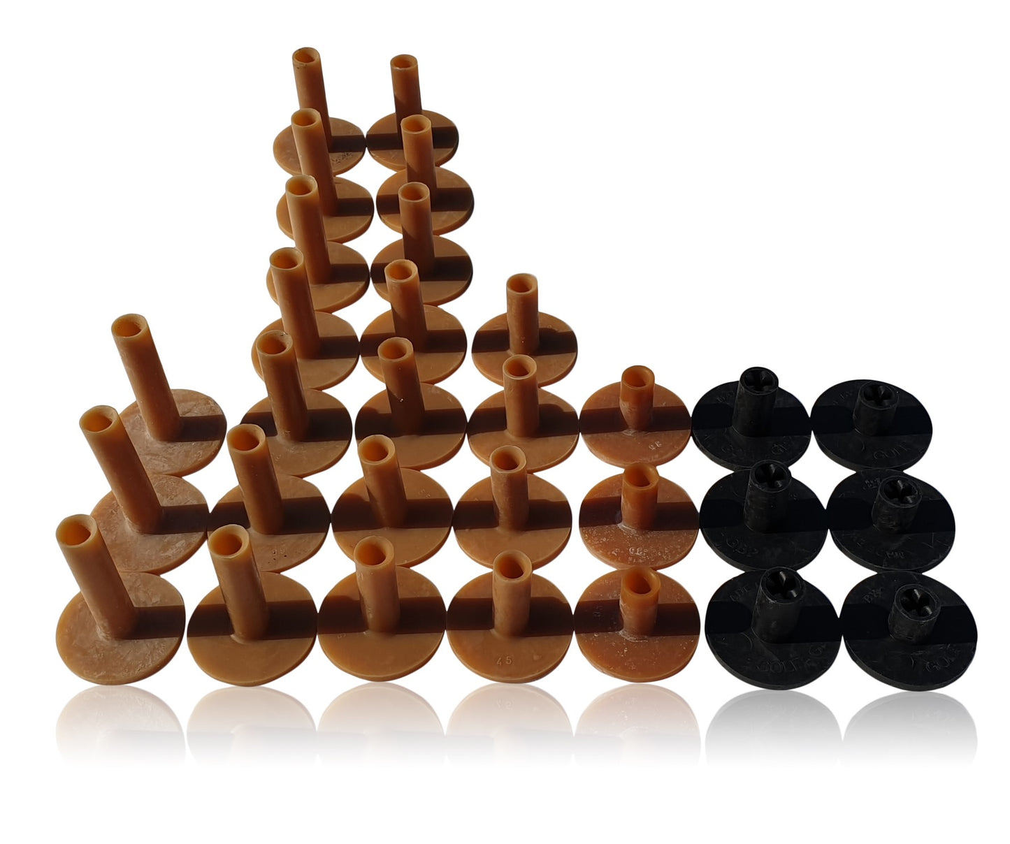 Mixed package with rubber tees