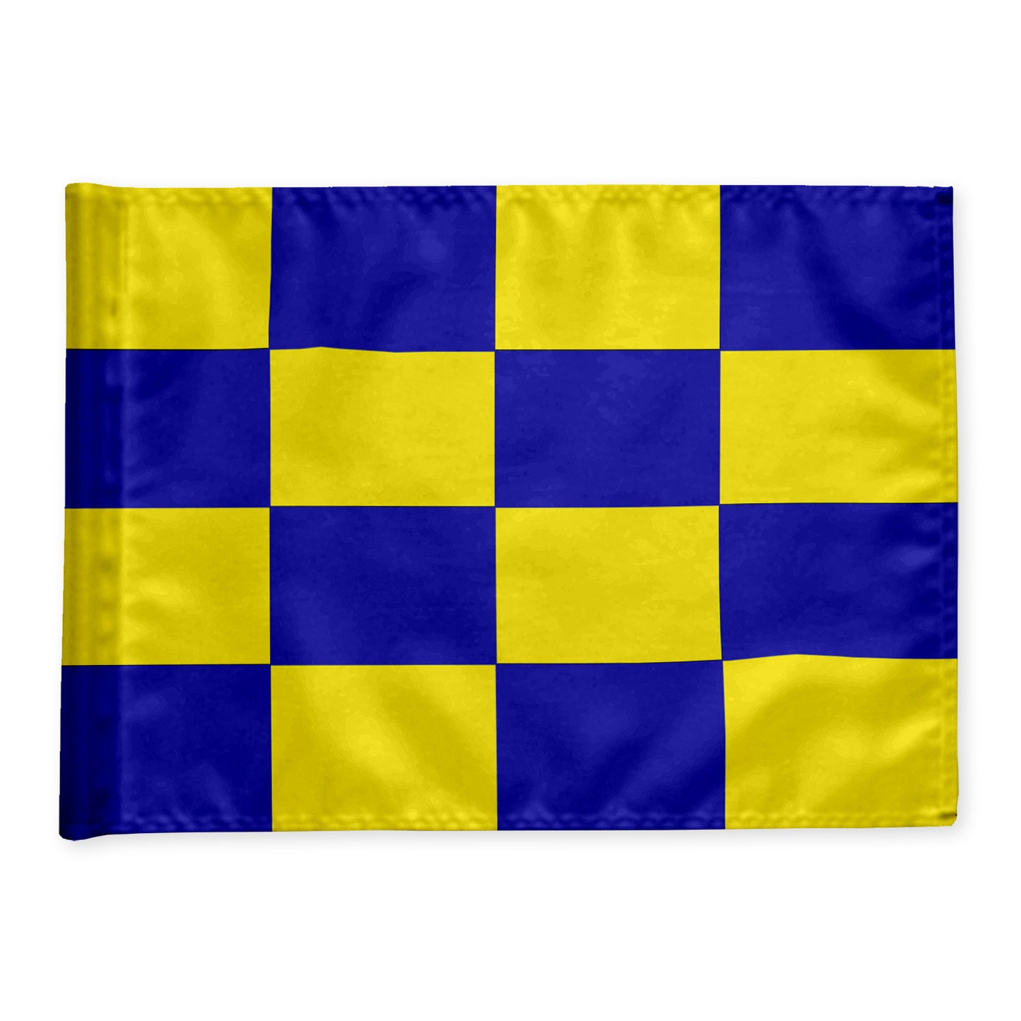 Golf flag checkered, yellow/blue, 200 gram fabric